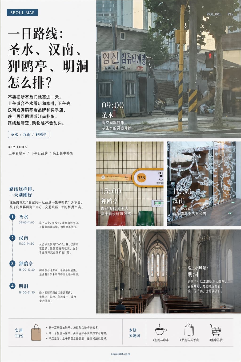 首尔02 韩国初夏特辑 P12 一日路线：圣水、汉南、狎鸥亭、明洞怎么排？
